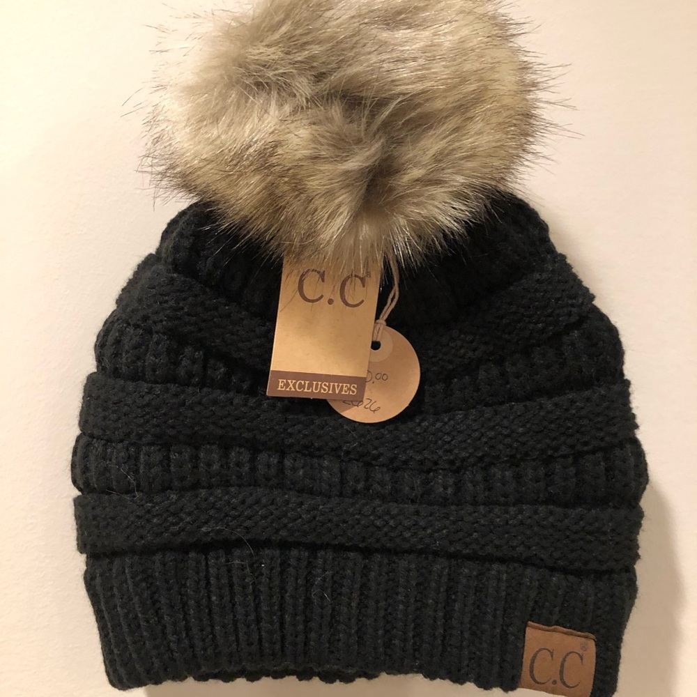 C.C Brand Beanie with Pom